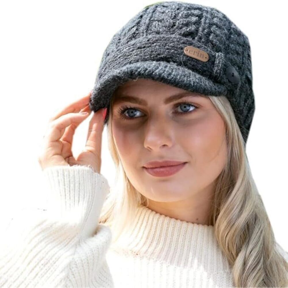 1895 Cable Knit Peak Hat,Charcoal Gray One Size